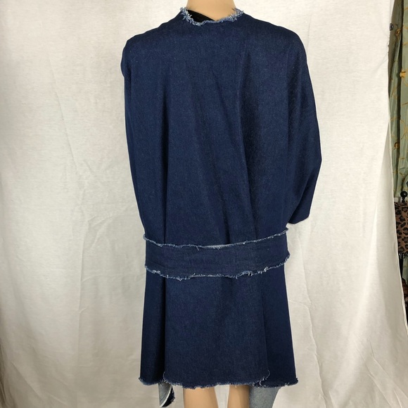 Donni Charm Denim Belted Poncho - Picture 2 of 3